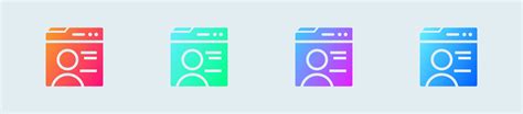 Profile solid icon in gradient colors. User signs vector illustration ...