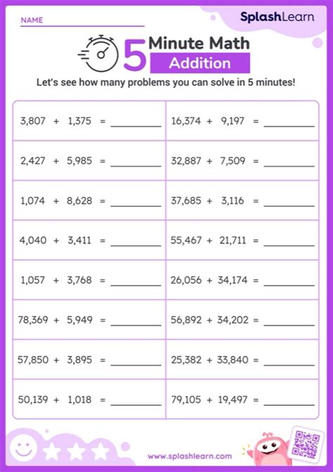 Addition and Subtraction Large Numbers Worksheet に対する画像結果