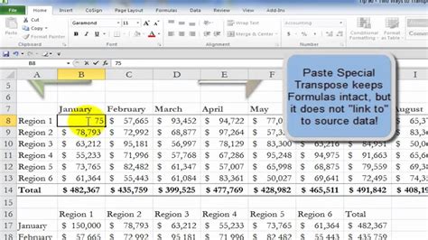 Afbeeldingsresultaten voor Transposing in Excel