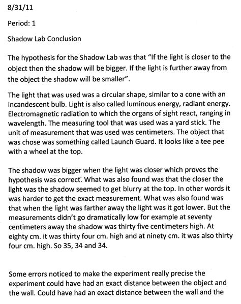 Image result for Science Experiment Conclusion Example