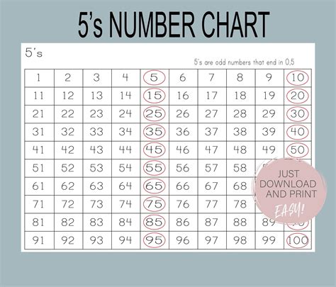 Image result for 5 Digit Number Chart
