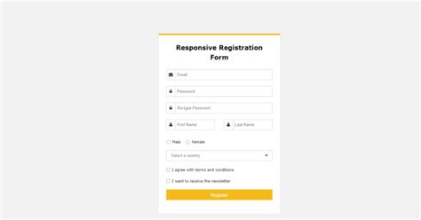 Image result for Registration Form HTML/CSS Code