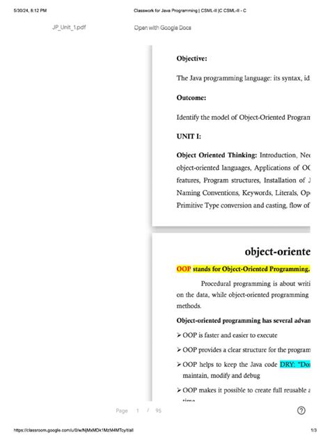 Object-Oriented Programming in Java PDF に対する画像結果
