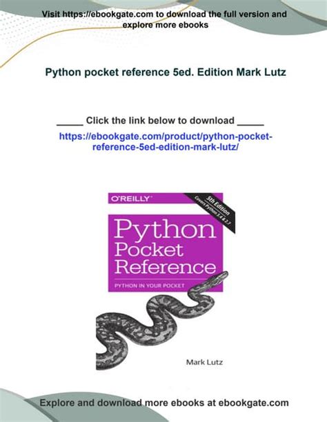 Python Pocket Reference Mark Lutz 5th Edition に対する画像結果