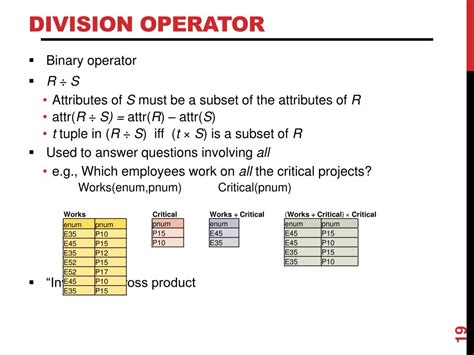 Image result for Relational Division Operator in DBMS
