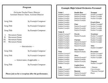 Image result for Orchestra Concert Program Template