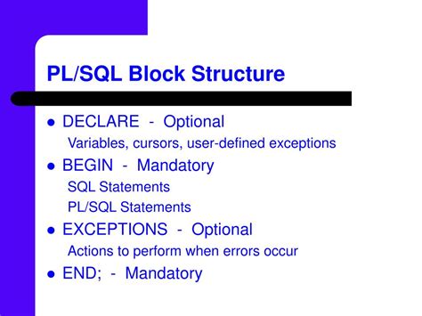 Image result for PL/SQL Structure Block