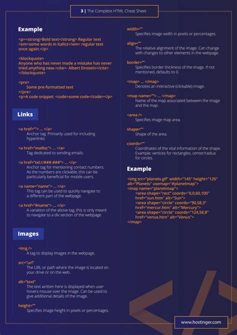 The Complete HTML Cheat Sheet に対する画像結果