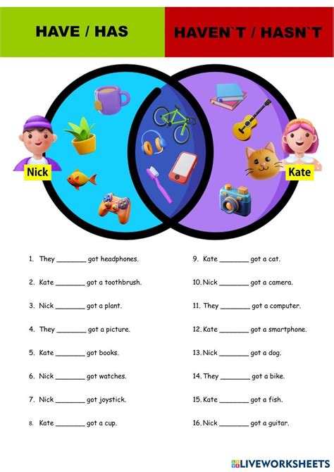 Image result for Have Has Haven't Hasn't Worksheets