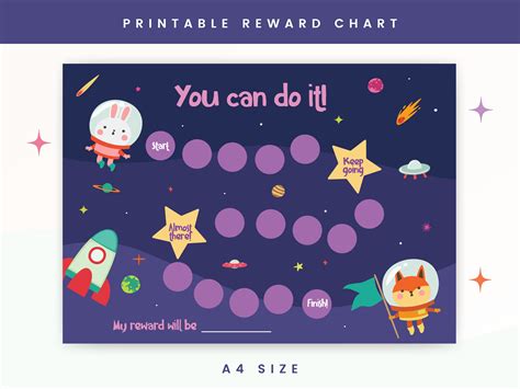 Printable Space Reward Chart for Kids | Kids Reward Chart | Galaxy ...