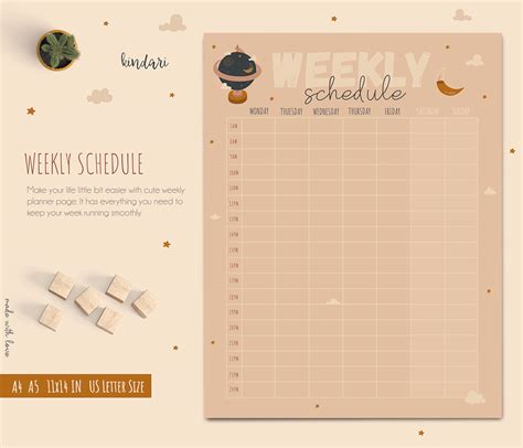 Weekly Schedule, Weekly Planner, Printable Timetable. | Behance