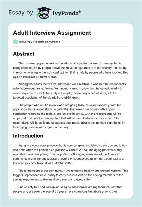 Image result for Interview Assignment Report Examples