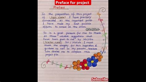 Image result for Preface for Project File