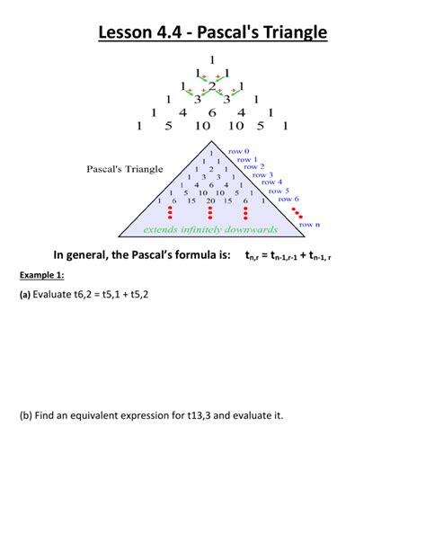 Image result for pascal's triangle recursive formula