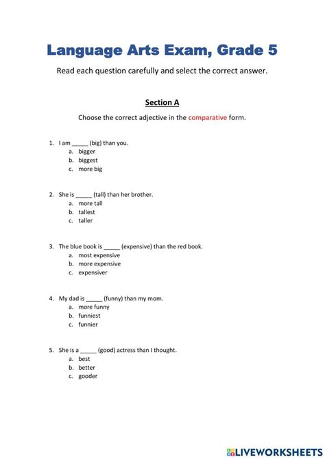 Image result for Language Arts 5th Grade