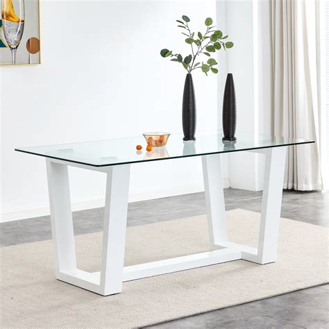 Image result for Rectangular Glass Dining Table