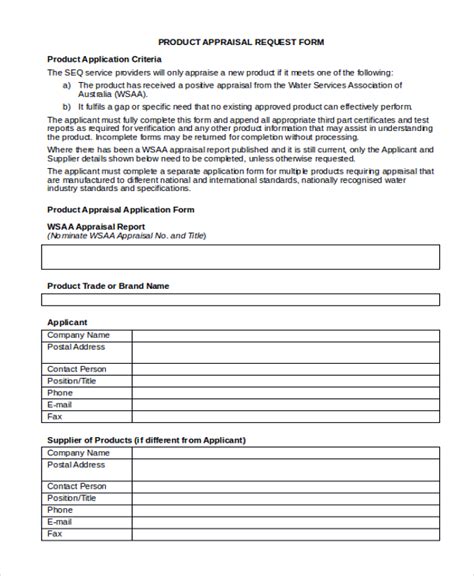Afbeeldingsresultaten voor Appraisal Request Form Template