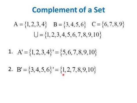 Toradh íomhá ar Complement of a Set