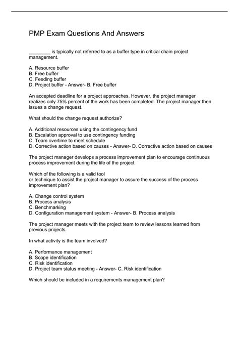 Toradh íomhá ar PMP Test Questions