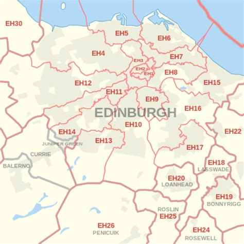 Toradh íomhá ar Edinburgh City Postcode Map