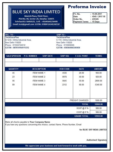 Proforma Invoice Excel に対する画像結果