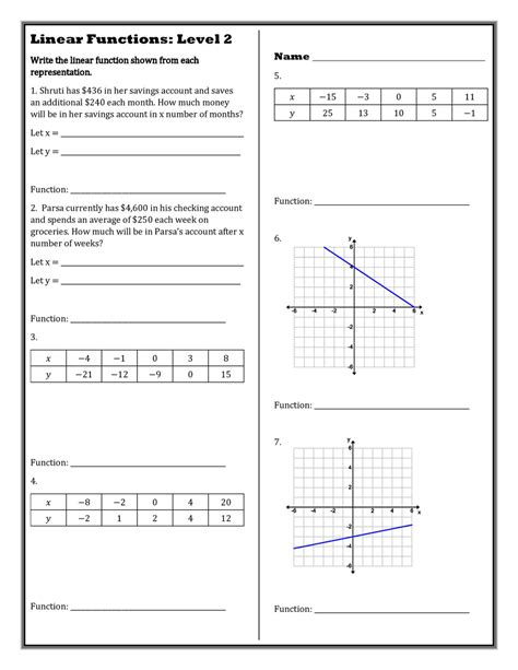 Afbeeldingsresultaten voor Graph and Functions 8th Grade Math Sheets