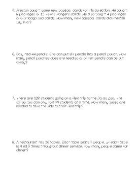 Math Story Problem Sheet 4th Grade に対する画像結果