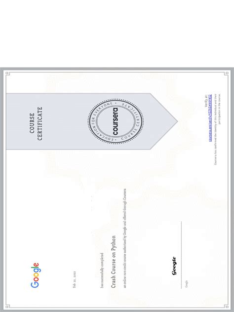 Toradh íomhá ar Google Certified Python Certificate