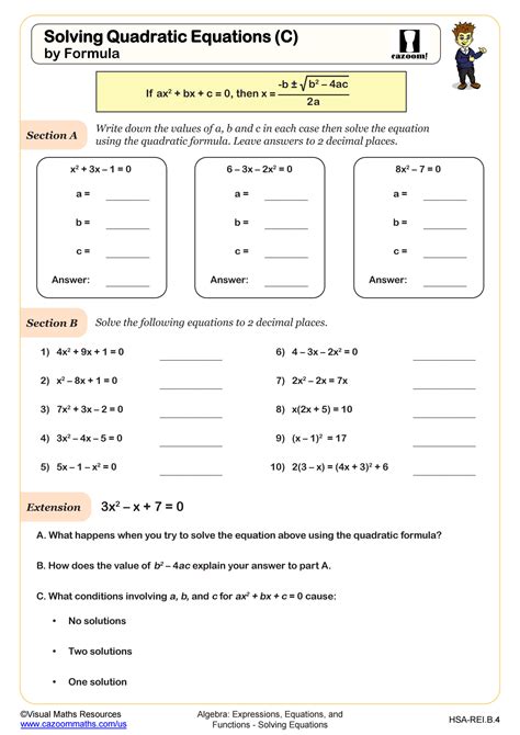 Toradh íomhá ar Quadratic Formula Simple Form
