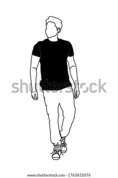 Contour Line Drawing Man Standing に対する画像結果
