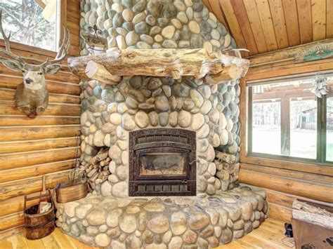 Image result for Off-Grid Fireplace in Log Cabin