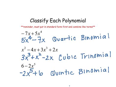 Image result for Classifying Polynomials Worksheet
