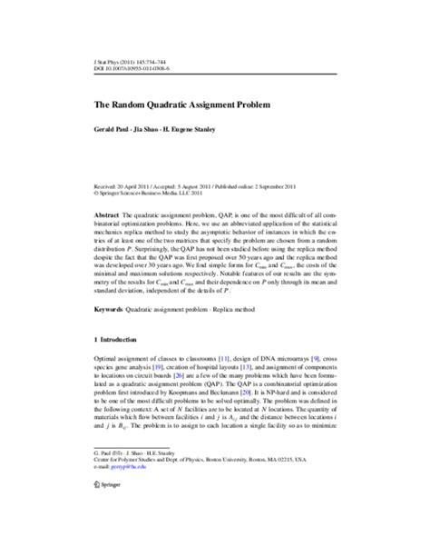 Image result for Quadratic Assignment Problem