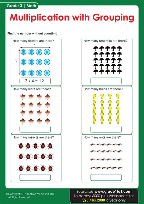Image result for 3rd Grade Math Worksheets Multiplication 1-10