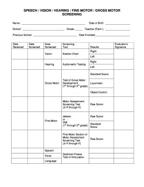 Image result for Fine Motor Screening