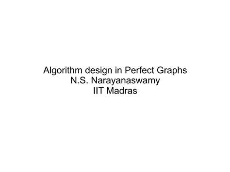 Toradh íomhá ar Perfect Graph Algorithms