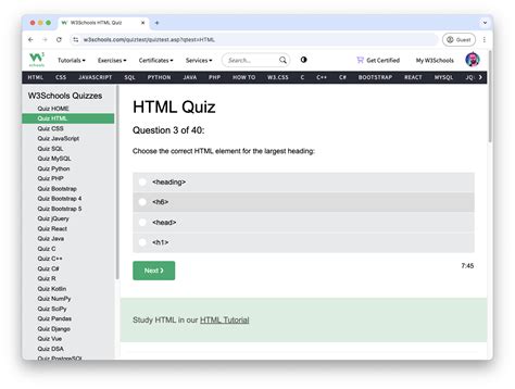 Image result for HTML Quiz