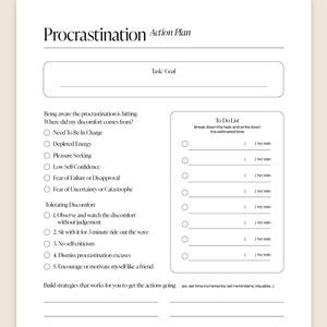 Afbeeldingsresultaten voor Procrastination Help Worksheets