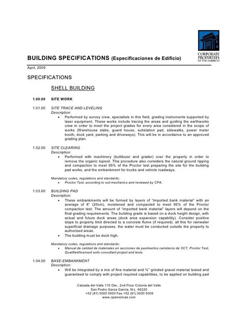 Image result for Building Specifications