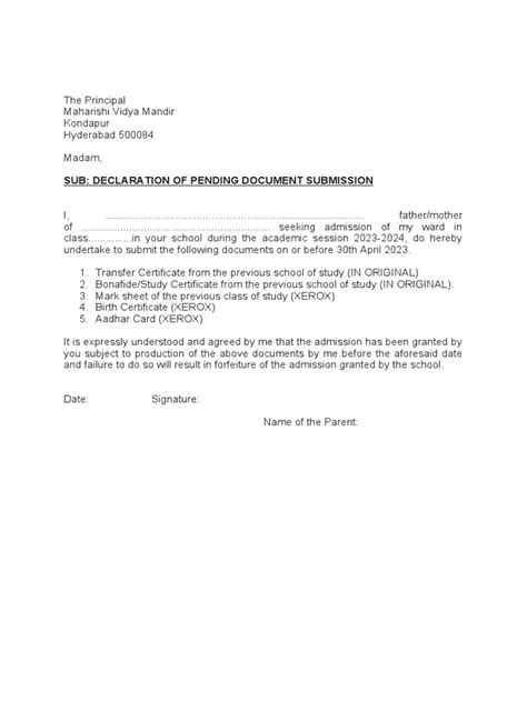 Image result for Example of a Declaration