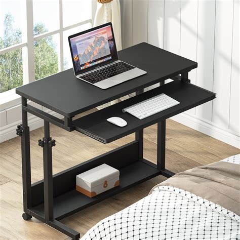 Tribesigns Portable Desk, Height Adjustable Mobile Laptop Table Small ...