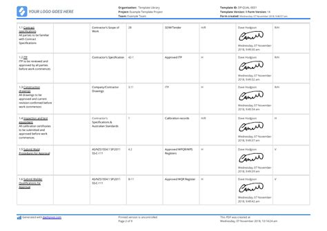 Image result for Electrical ITP Template