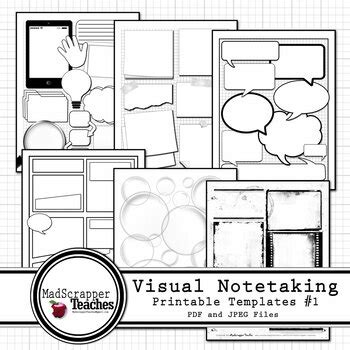 Visual Notetaking Printable and Editable Templates #1 PDF & JPEG
