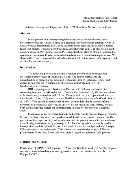 Toradh íomhá ar Example of Human Lab Report