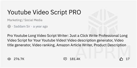 Image result for Video Script PR