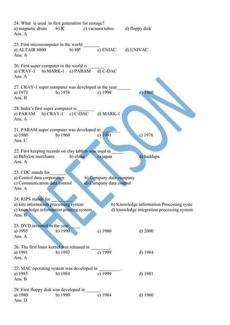 Computer Questions with Answers Regading Genrations に対する画像結果