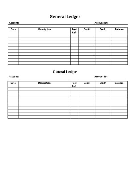 Image result for General Ledger Template