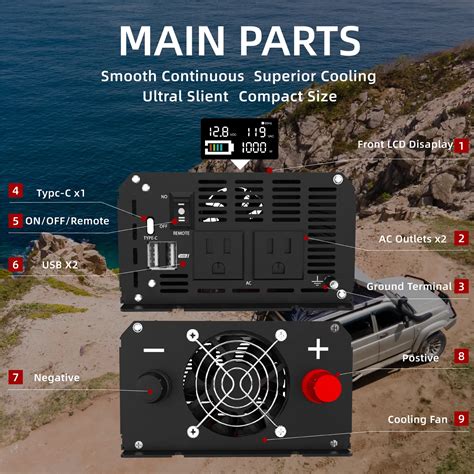 Image result for 1000W Pure Sine Wave Power Inverter DC 12V to 110V AC McMaster-Carr