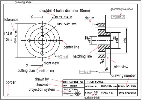 Image result for Axisymmetric Part Engineering Drawing