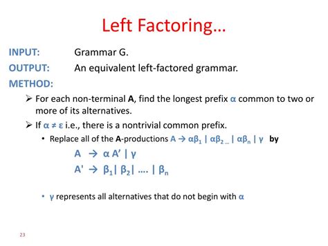 Image result for Remove Left Factoring